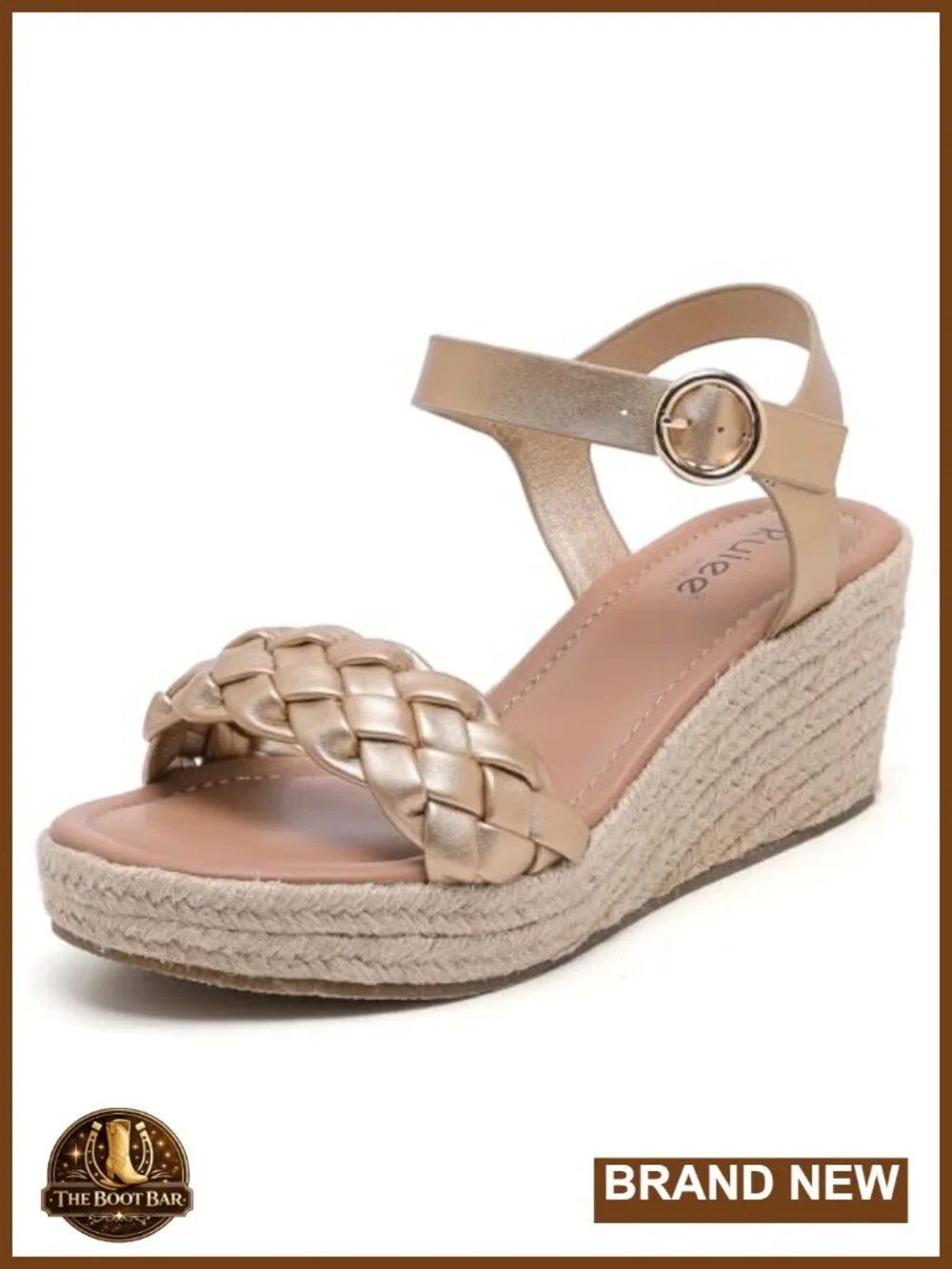 Wide Width Platform Wedge Sandals, Faux Leather Espadrilles with Braided Ankle
